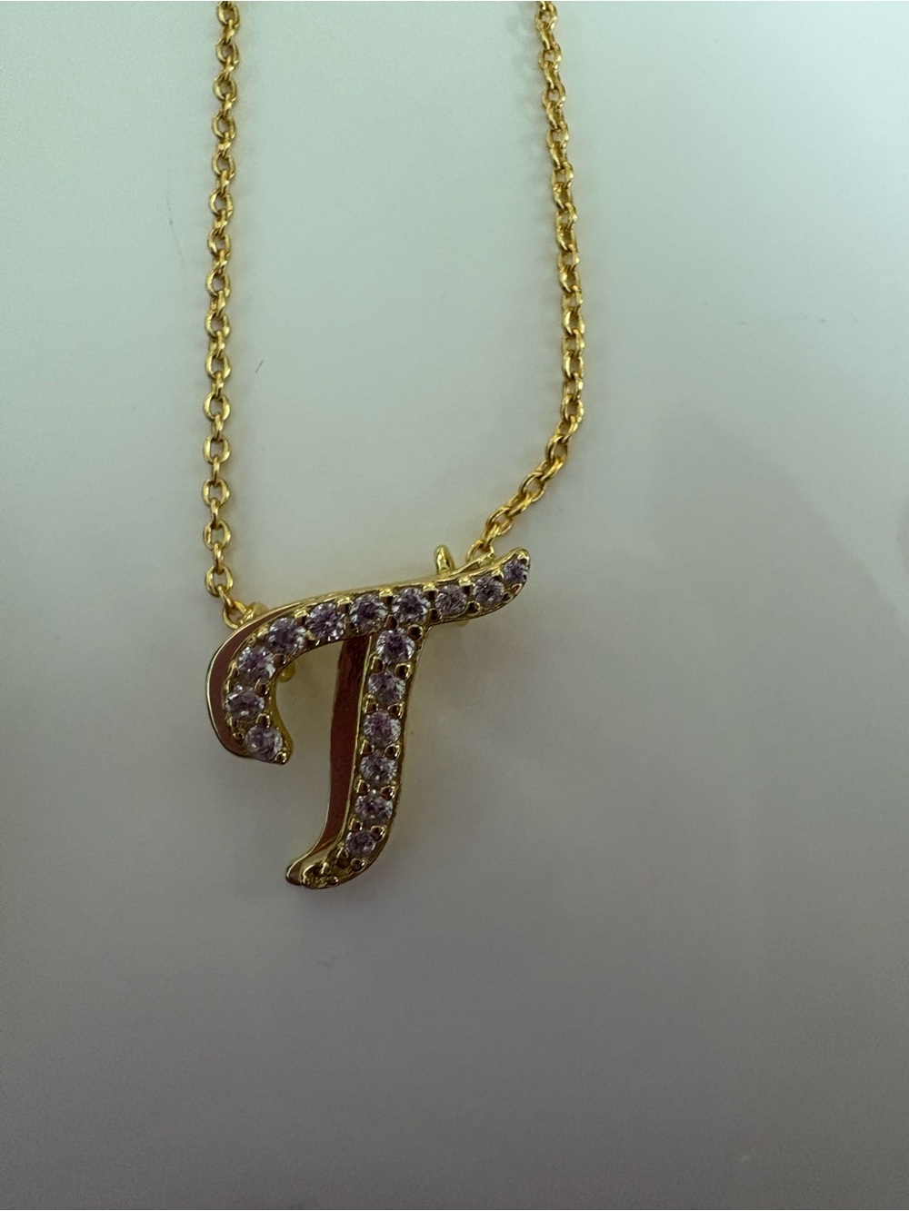 EP jewels Iced Baby Script Letter Necklace